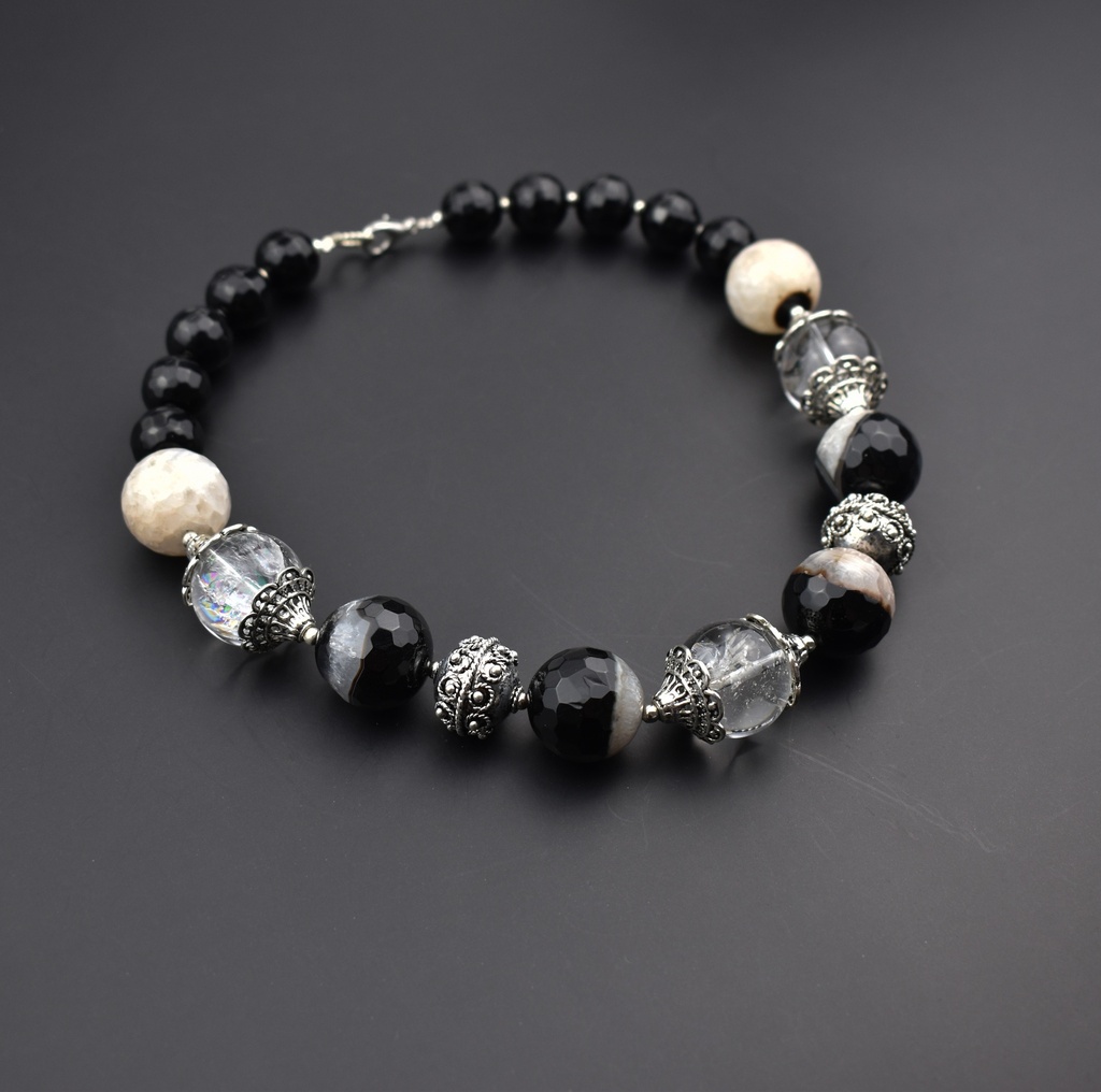 Pulsera gemas de abalorios y circonita